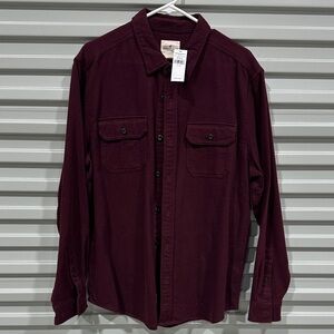 American Eagle Outfitters Men's Long-Sleeve Button-Down Shirt - Wine